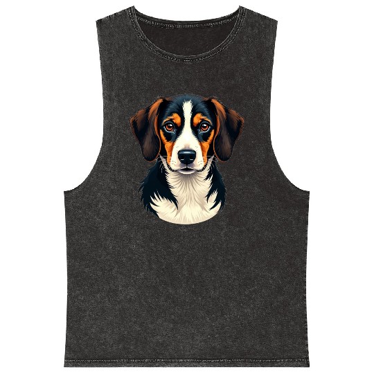 “Beagle Gaze” – Bold & Beautiful Dogs Mineral Wash Tank Tops