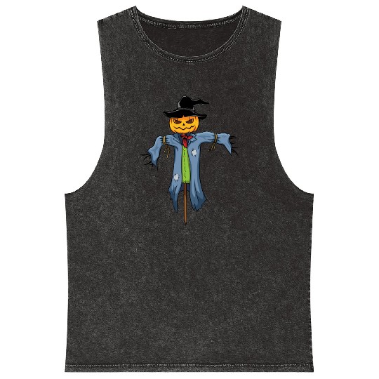 spooky scarecrow Mineral Wash Tank Tops