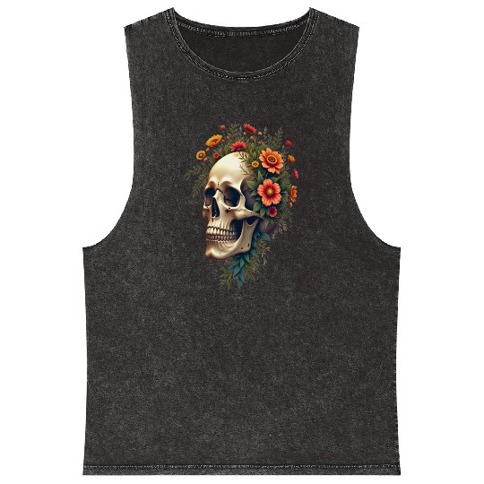 Eco Skull ❘ Nature Vibes ✦ Rebirth Mineral Wash Tank Tops