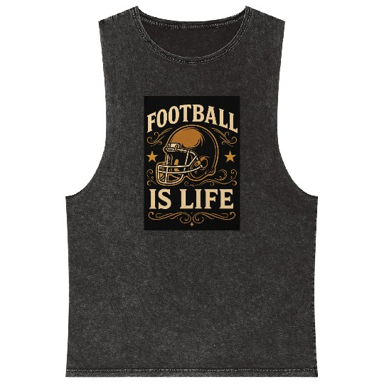 football is life Mineral Wash Tank Tops