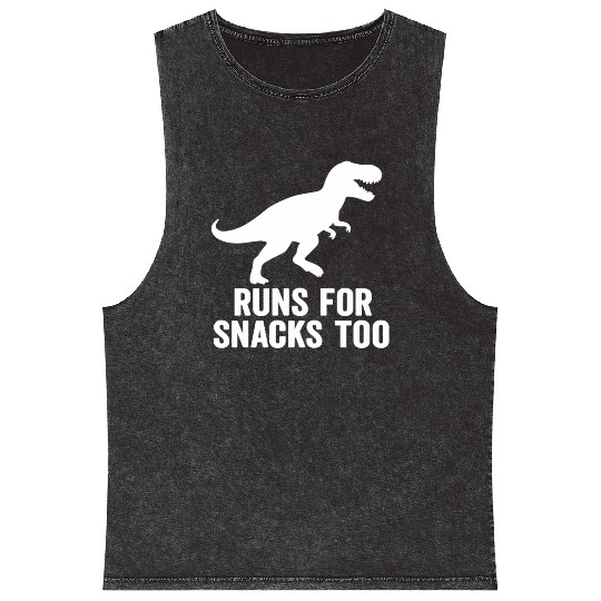 T rex runs for snacks too Mineral Wash Tank Tops