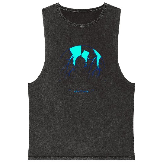 Royal Blue Lightning shadow Mineral Wash Tank Tops