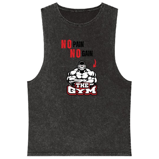 No Pain No Gain – Strongman Gorilla Gym  Mineral Wash Tank Tops