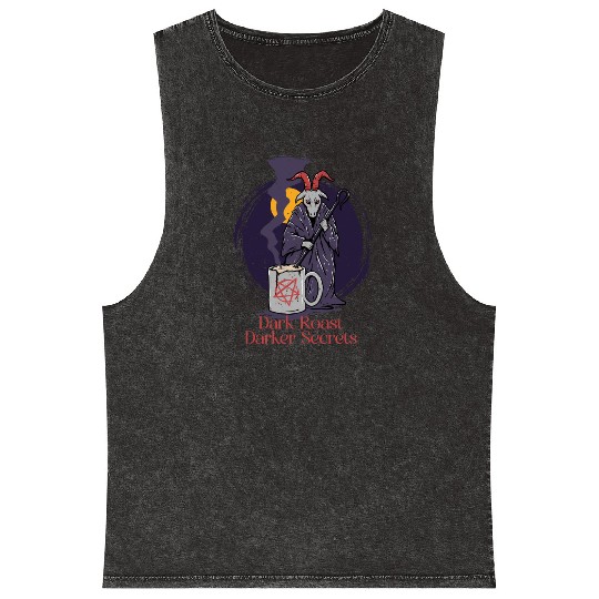 Occult Demonology Tarot Coffee Mineral Wash Tank Tops