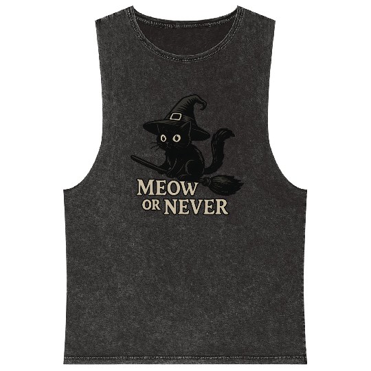Meow or never Mineral Wash Tank Tops