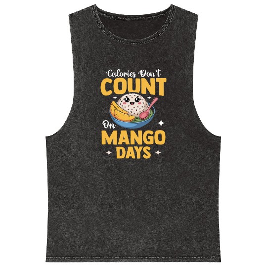 Mango Sticky Rice Thai Street Food Mineral Wash Tank Tops