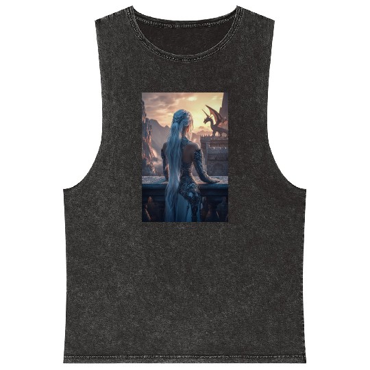 Dragon Queen at Sunset Mineral Wash Tank Tops
