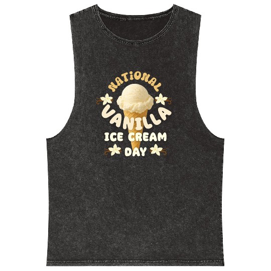 National Vanilla Ice CreaM Day Design Mineral Wash Tank Tops