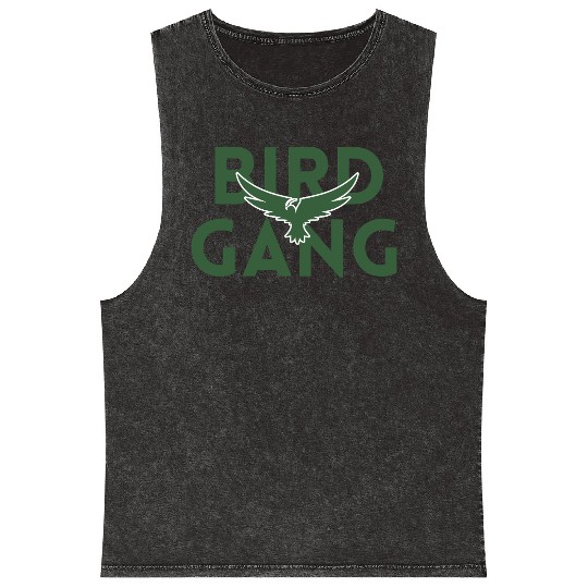 Bird Gang Bold Logo Design Mineral Wash Tank Tops