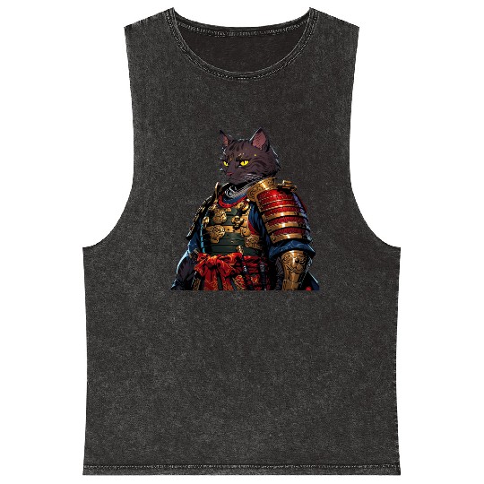 Warrior Cat in Armor Artwork Mineral Wash Tank Tops