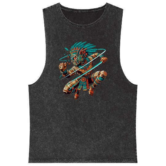Aztec Warrior - Inca Maya Mayans Mineral Wash Tank Tops