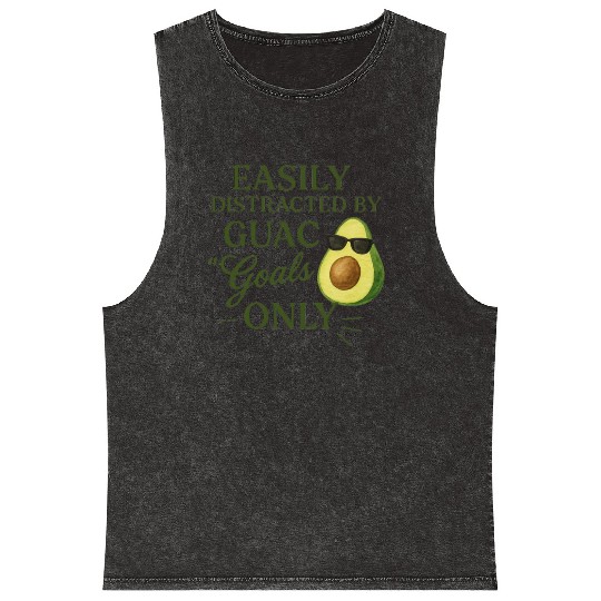 easily distracted by guac goals only AI 1 Mineral Wash Tank Tops
