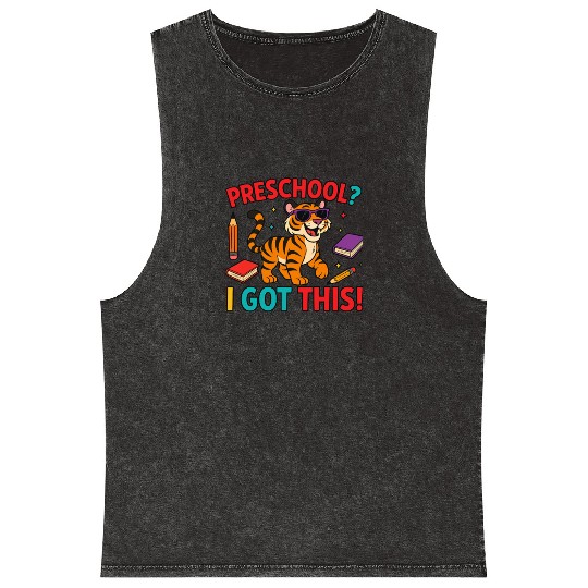 Tiger Cub Mineral Wash Tank Tops – Preschool I Got This School Mineral Wash Tank Tops