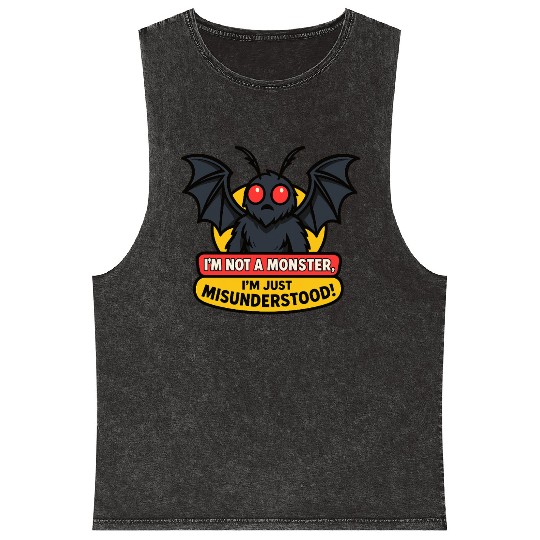 Misunderstood Mothman Mineral Wash Tank Tops