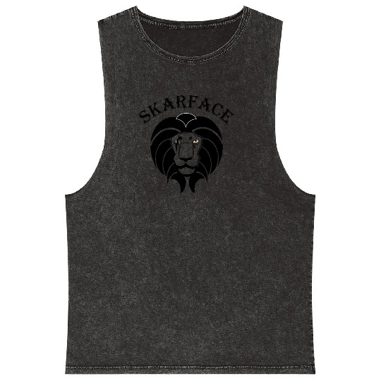 Scarface the Lion – The Battle-Hardened King Mineral Wash Tank Tops