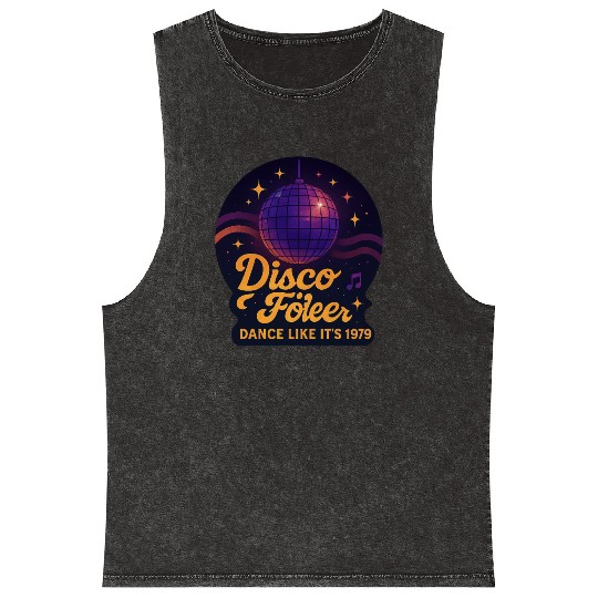Disco Foiler 1970s Dance Mineral Wash Tank Tops
