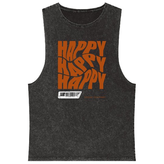 Choose Happy Mineral Wash Tank Tops