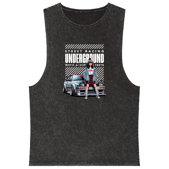 Japanese Underground Street Racing - JDM Car Mineral Wash Tank Tops
