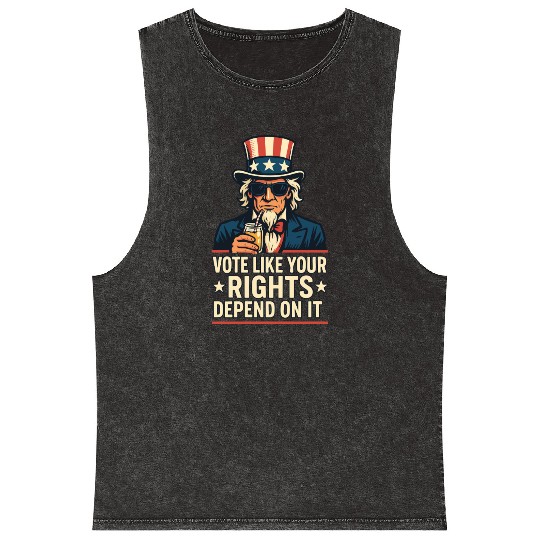 Vote Like It Matters - Democracy Defender Mineral Wash Tank Tops