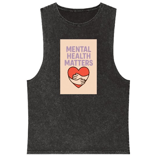 Mental Health Matters – Soft Pastel Self-Care Mineral Wash Tank Tops