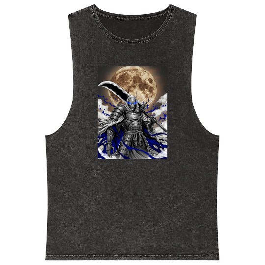 Dark Samurai Demon Warrior Mineral Wash Tank Tops