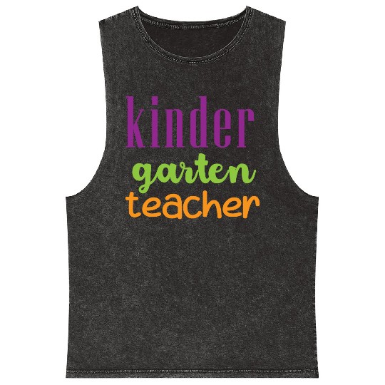 Colorful Kindergarten Teacher Design Mineral Wash Tank Tops