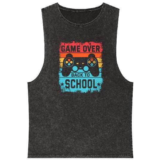 Game Over Back to School Mineral Wash Tank Tops – Retro Gamer