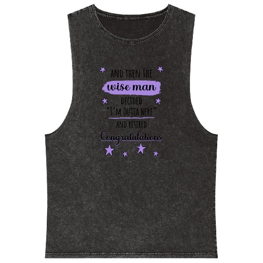 I'm Outta Here" Funny Retirement Mineral Wash Tank Tops