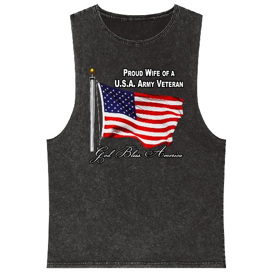 Proud Wife Of A US Army Veteran Mineral Wash Tank Tops