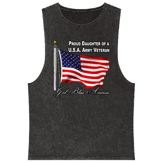 Proud Daughter Of A US Army Veteran Mineral Wash Tank Tops