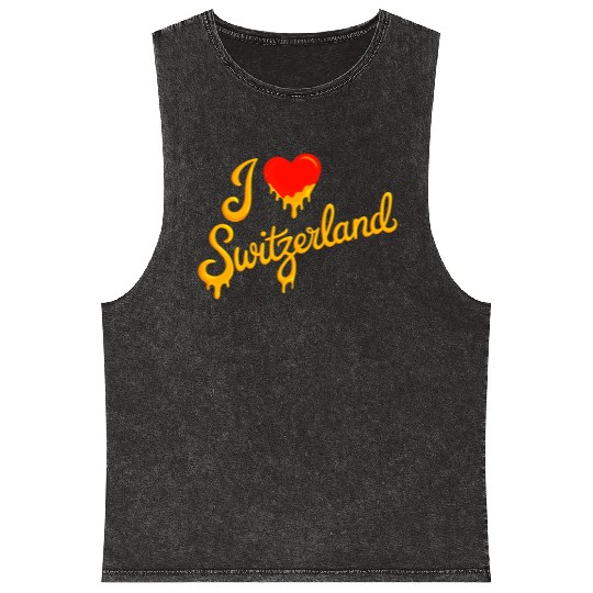 I love Switzerland Mineral Wash Tank Tops