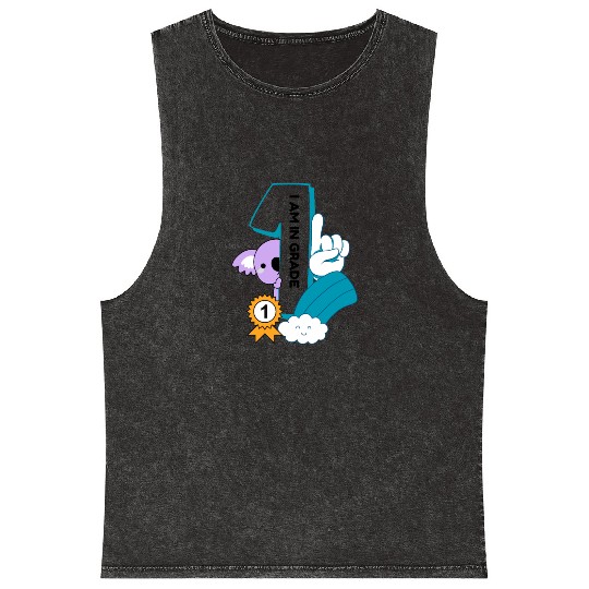 Cute Koala First Grade Mineral Wash Tank Tops I am in 1st Grade Bac