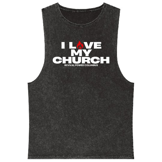 I Love my Church - Red Mineral Wash Tank Tops