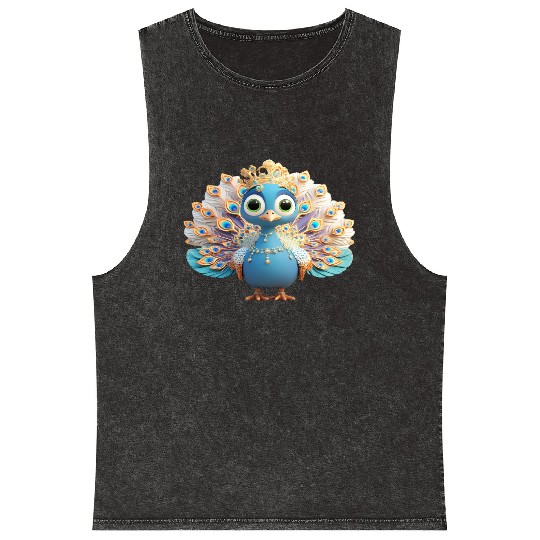 Regal Peacock Fantasy Character Mineral Wash Tank Tops