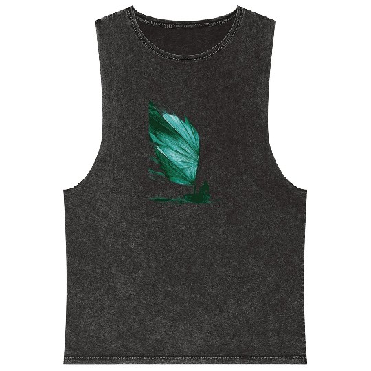 Tropical Leaf Sailing Art Mineral Wash Tank Tops