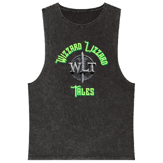 Wizard Emblem with Sword and Magic Circle Mineral Wash Tank Tops