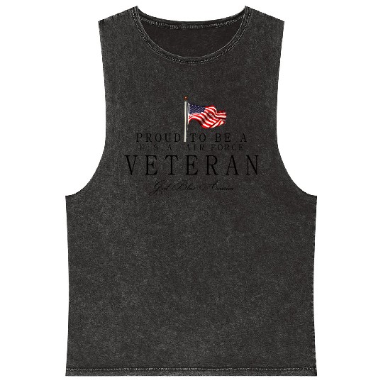 Proud To Be A US Air Force Veteran Mineral Wash Tank Tops