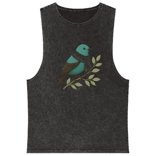 Palestine Sunbird with Keffiyeh and Olive Branch Mineral Wash Tank Tops