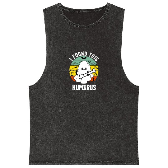 Funny Ghost Pun I Found This Humerus Halloween Mineral Wash Tank Tops