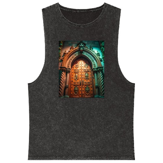 Haunted Gothic Castle Entrance Mineral Wash Tank Tops