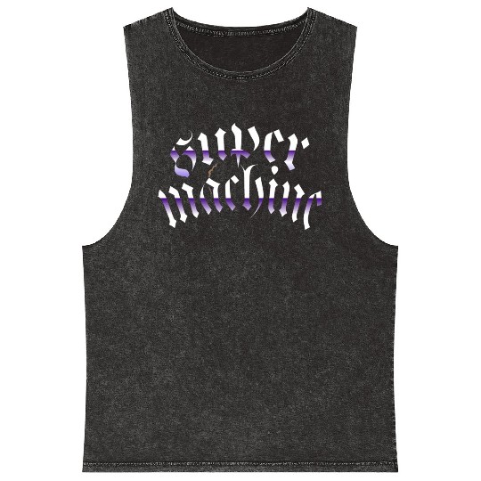 Gothic Gradient Calligraphy Super Machine Mineral Wash Tank Tops