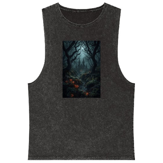 Enchanted Forest with Haunted Castle Mineral Wash Tank Tops