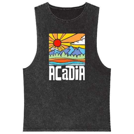 Acadia National Park Artistic Nature & Mountains Mineral Wash Tank Tops