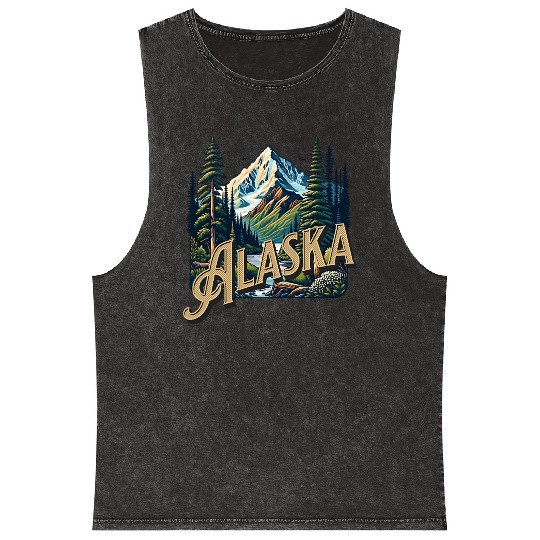 Alaska Mountains Nature Alaskan Wilderness Mineral Wash Tank Tops