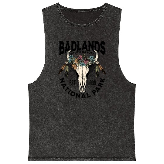 Badlands National Park South Dakota Nature Buffalo Mineral Wash Tank Tops