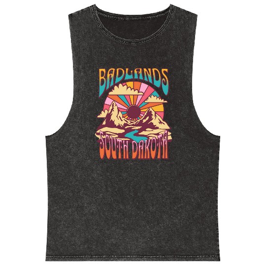 Badlands South Dakota Nature Hiking Mountains Mineral Wash Tank Tops