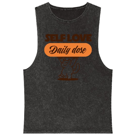 Self Love Cat Daily Dose Mineral Wash Tank Tops