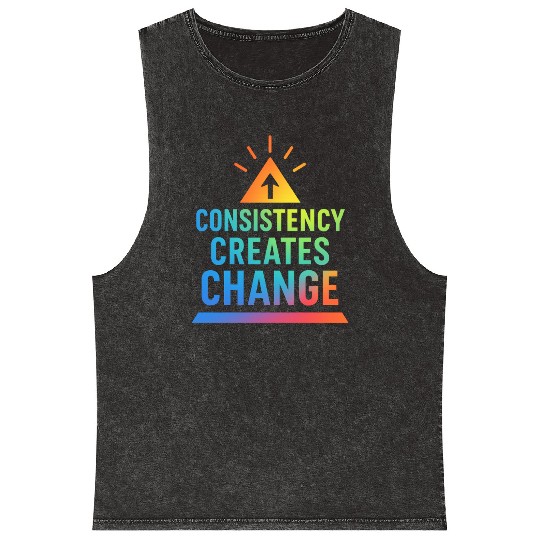 Inspirational Growth Triangle Design Mineral Wash Tank Tops