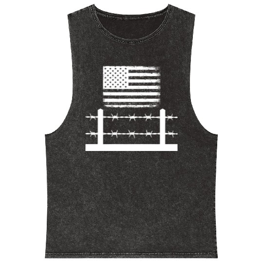 Barbed wire America Mineral Wash Tank Tops