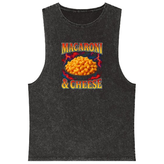 Macaroni And Cheese Favorite Food Weird 90s Mineral Wash Tank Tops